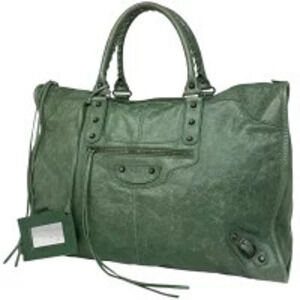 Balenciaga The Weekender Handbag Boston Bag Leather Green